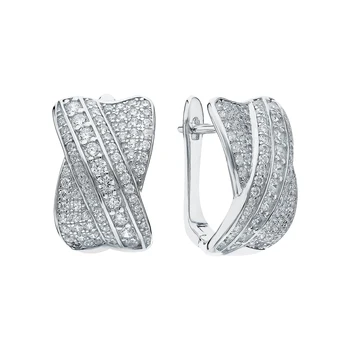 

Silver earrings with cubic zirconium sunlight sample 925