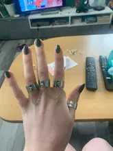 Anillos Pop Punk para hombre y mujer, cadena ajustable multicapa, cuatro anillos abiertos para dedos, de aleación, giratorios, regalo de fiesta