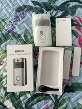 EKEN-Timbre de puerta inteligente con Wifi, cámara de seguridad modelo V5 con intercomunicador y timbre para puerta IP inteligente de visión nocturna con conexión Wifi inalámbrica, perfecta para el hogar