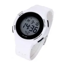 Белые электронные часы(с батареей) классические простые мужские и женские