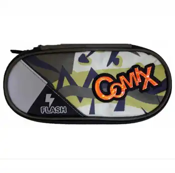 

Comix Oval Case Flash Special Color Organized Pen Holder Camouflage, school pencil