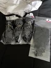 Extensiones con ondas al agua y cierre, extensiones de cabello humano brasileño rizado de 30 pulgadas con cierre, 3/4 mechones