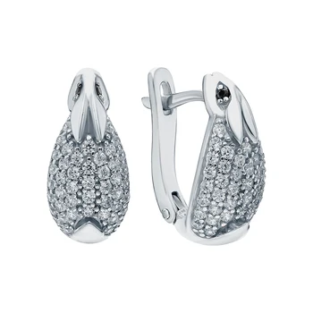 

Silver earrings with cubic zirconia sunlight sample 925