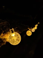 Solar-Light Garlands Crystal-Ball Outdoor-Decoration Christmas-Party for 8-Modes 12m/led