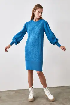 

Trendyol Balloon Sleeve Knit Detailed Knitwear Dress TWOAW21EL0072