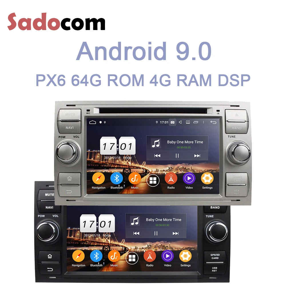 Ips 2 din Android 9,0 64G+ 4GB ram 8 Core автомобильный dvd-плеер для Ford FOCUS Mondeo S-MAX C-MAX Galaxy Fusion Авторадио wifi BT 4,2