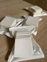 Etiquetas cuadradas coloridas de papel Kraft, etiquetas de papel Kraft negro blanco de 5x5cm para joyería, collar, pendiente, tarjeta, accesorios artesanales hechos a mano, 50 Uds.