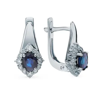 

Gold earrings with sapphires and diamonds sunlight sample 585