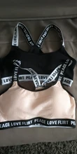 Bra-Top Underwear Letter Gym-Wear Yoga-Bra Fitness Push-Up Sports Running Cotton Solid