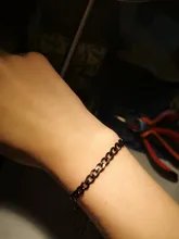 Sifisrri-Cadena de eslabones cubanos para hombre y mujer, brazalete de acero inoxidable de 3/5/7mm, color negro y dorado, joyería Unisex