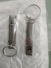 Cortador de uñas de acero inoxidable de alta calidad, cortaúñas de mano, plegable, ultrafino, con abrebotellas