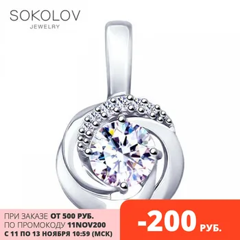 

SOKOLOV suspension of silver with fianitami fashion jewelry 925 women's male, pendants for neck women