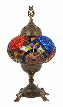 

Battery Operated Turkish Moroccan Mosaic Colorful Table Bedside Lamp