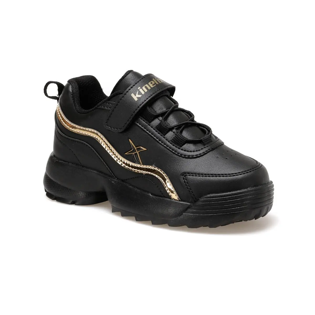 FLO SPACE 9PR Black Female Child Sneaker Shoes KINETIX