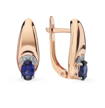 

Gold earrings with sapphires and diamonds sunlight sample 585