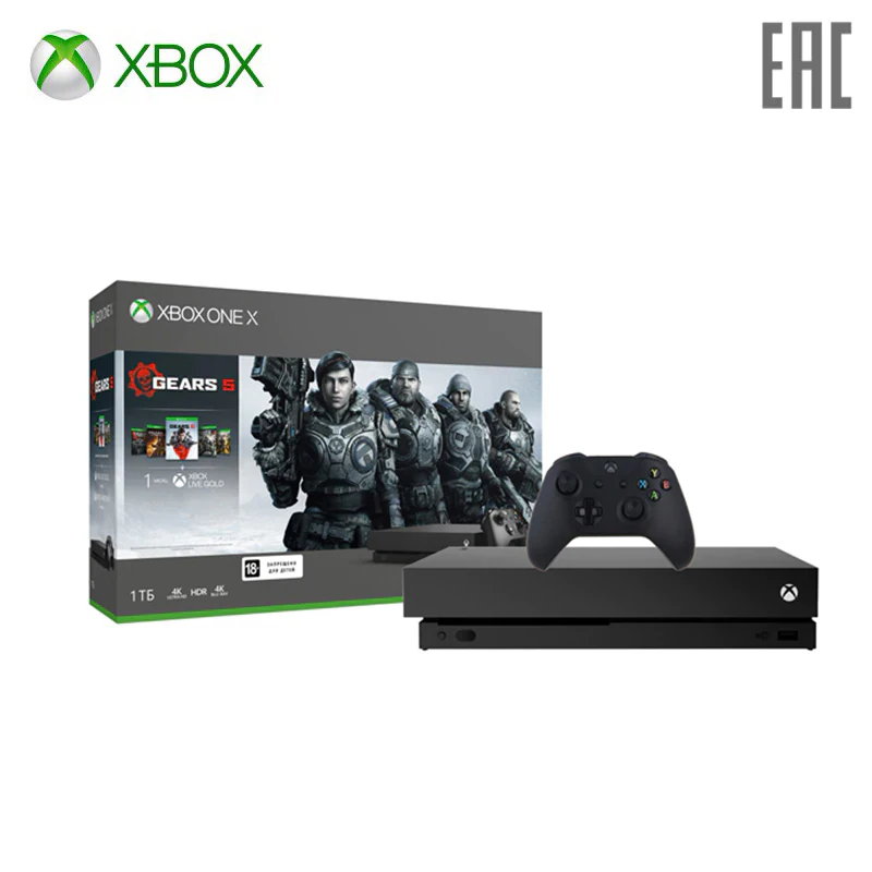 Игровая консоль Xbox One X с 1 ТБ памяти и играми Gears 5+ Ultimate-издание Gears of War+ Gears of War 2, 3 и 4