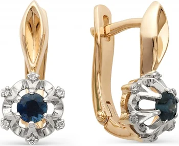 

Alcor earrings flowers with diamonds, sapphires in red gold