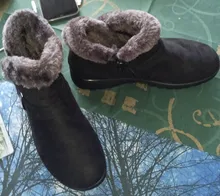 Shoes Women Platform Snow-Boots Winter Short-Fur Suede Ladies XL Plush CEYANEAO Ankle