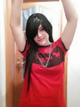 QQXCAIW largo recto del Partido de Cosplay negro 40 100 Cm pelucas de pelo sintético