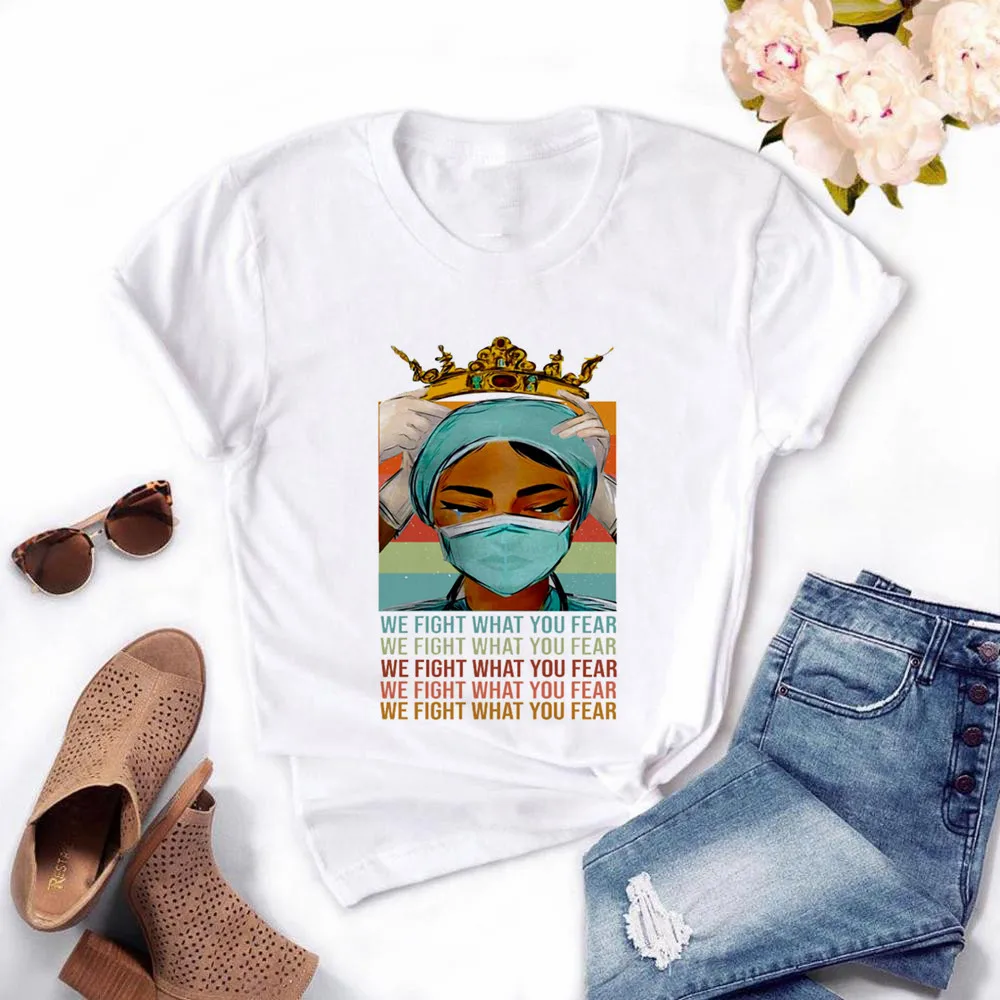 2024 Women's Nurse Queen T-shirts Girl Summer 90s Ullzang Harajuku Ture Hero Cropped T Shirt ,Drop Ship