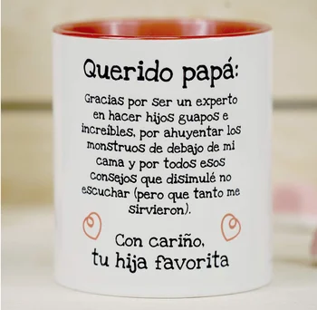 

The Mind is Wonderful-Cup mugs with sentence and drawing amusing (Dear Daddy, thanks by be expert...) Original Gift for DAD