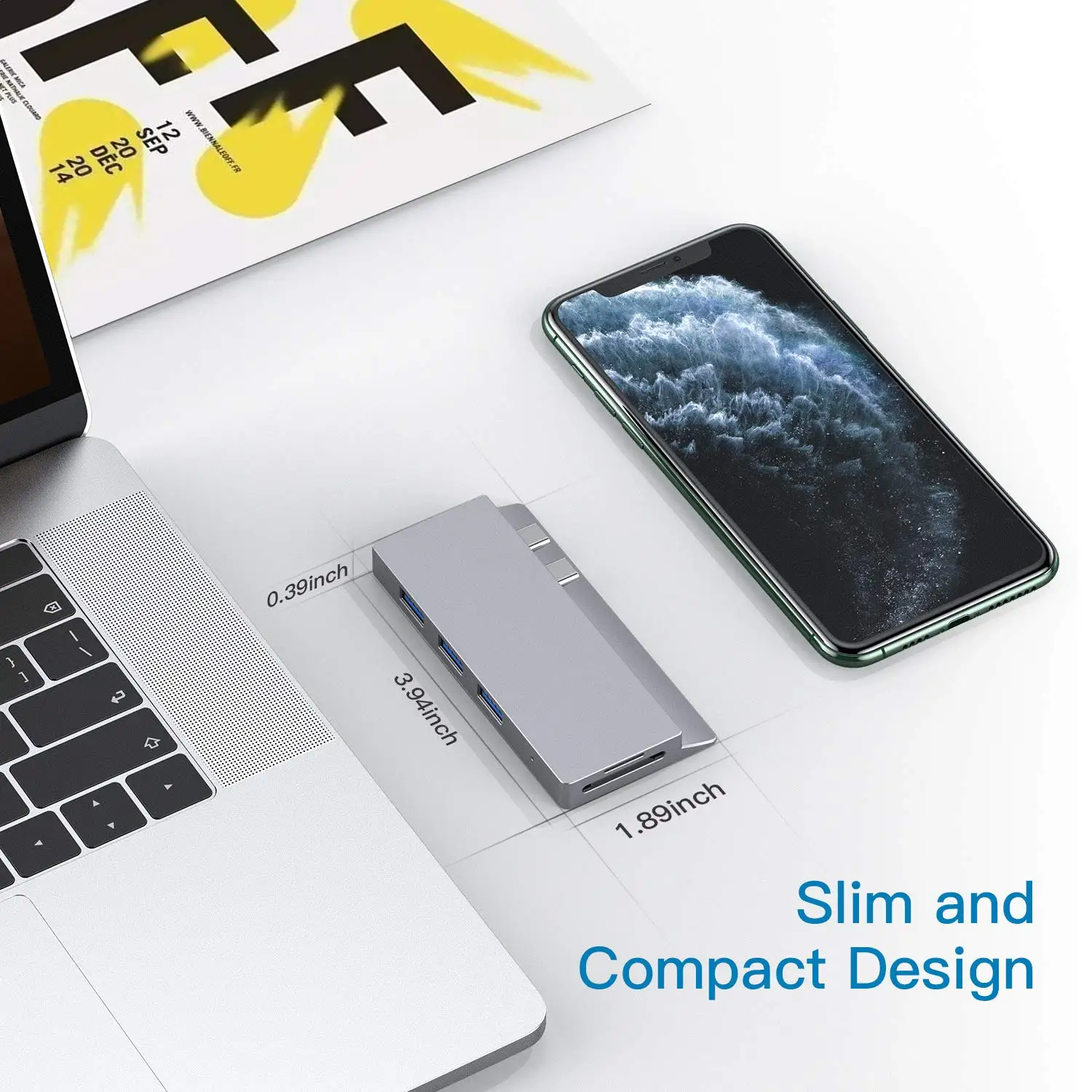 IREALTHINK usb-хаб Dual type-C адаптер thunderbolt 3 концентратор для UHS-II картридер концентратор USB type C Macbook Pro док-станция samsung