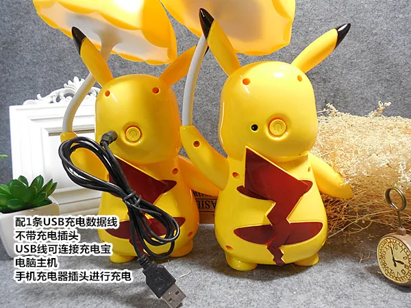 Lampe de bureau Pokemon Pikachu, nouveau, authentique, 3 vitesses  réglables, chargeur USB, Protection des yeux, veilleuse, fournitures  d'étude pour enfants - AliExpress