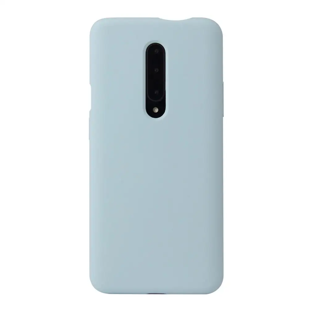 Чехол для Oneplus 7 T, 7 Pro, 6, 6 T, 5 T, чехол,, жидкий силикон, детская кожа, на ощупь, мягкое покрытие из микрофибры, для Oneplus 7T Pro - Цвет: Небесно-голубой