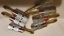 Nakamichi Speaker Plugs Screw-Lock Banana-Connector Audio-Jack 24k-Gold-Plated with 