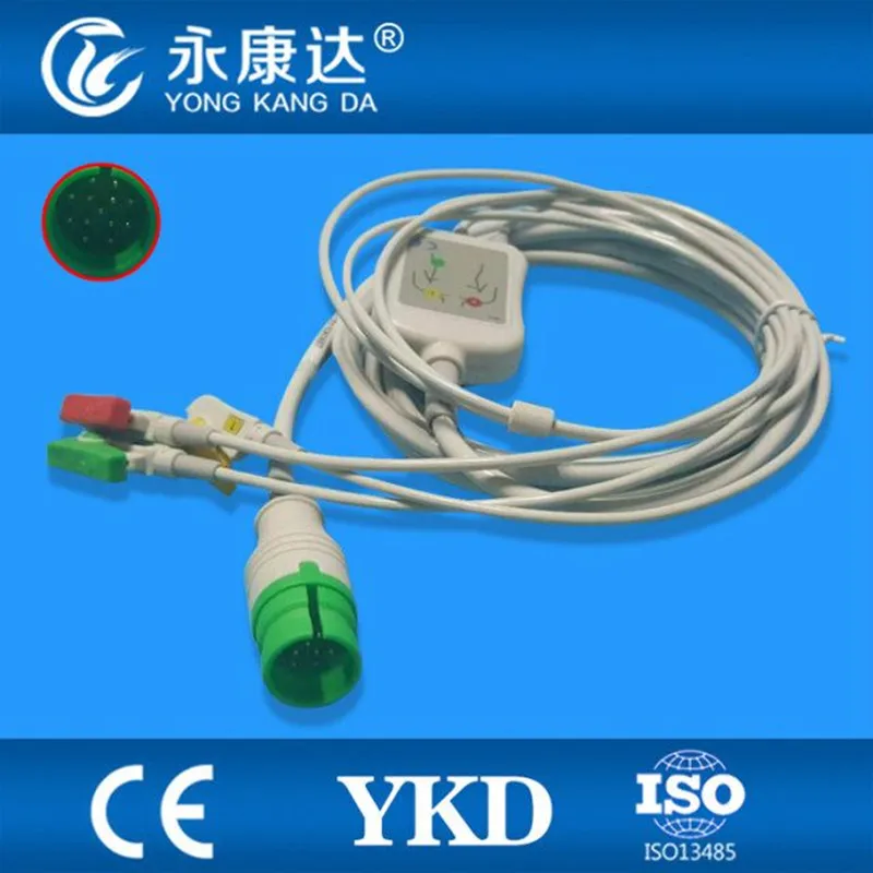 

Compatible Mediana One-piece ECG cable 3leads Clip IEC 13pin