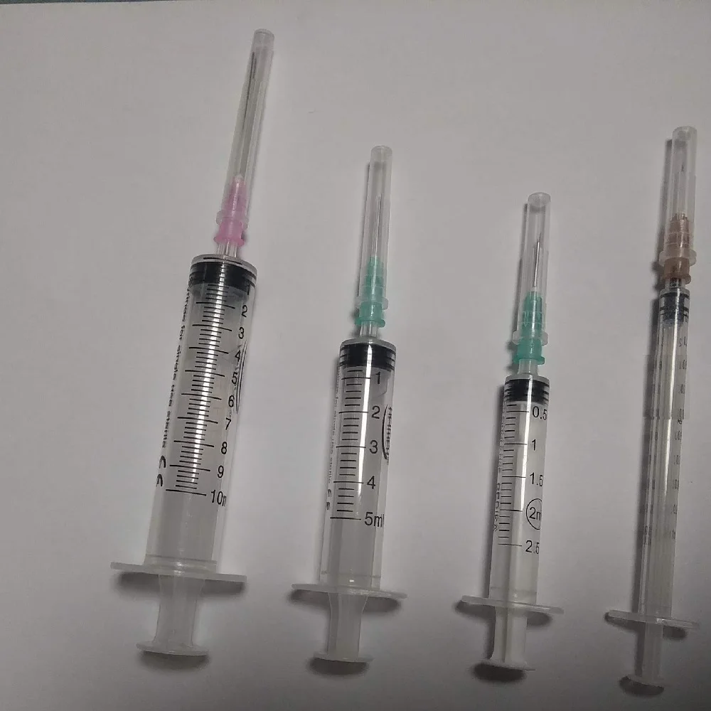Одноразовый стерильный шприц с иглой 1/2/5/10 мл/СС отдельная асептическая упаковка