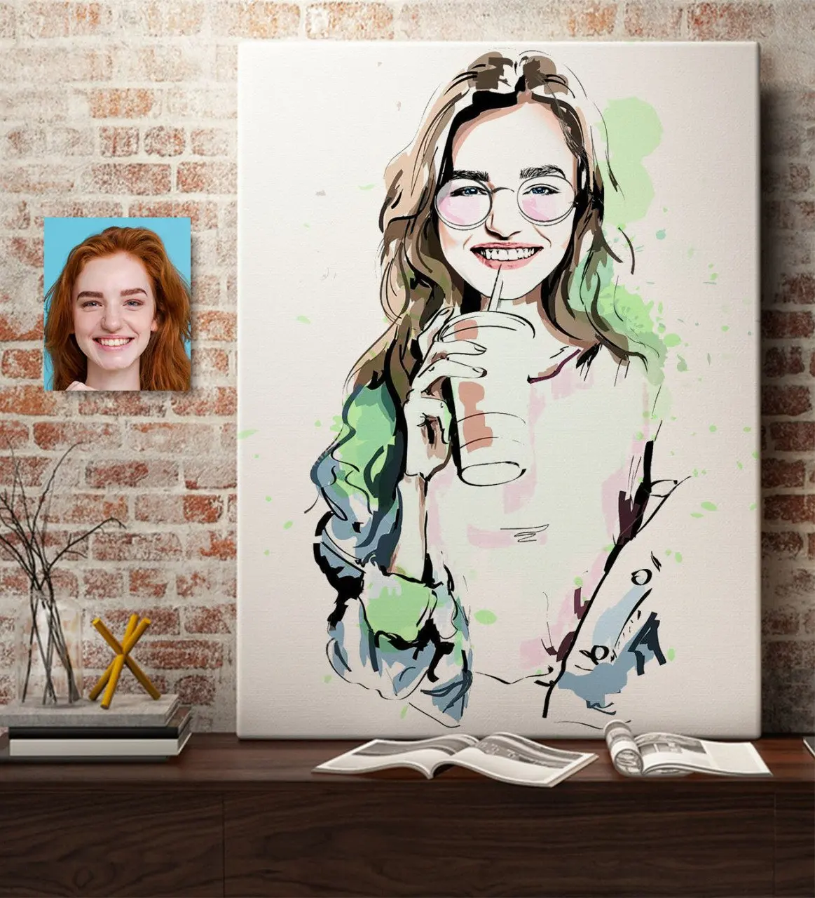 

Personalized Women 'S Illustration Design Canvas Print (50x70 cm.) 1