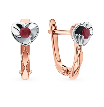 

Gold earrings with rubies sunlight sample 585