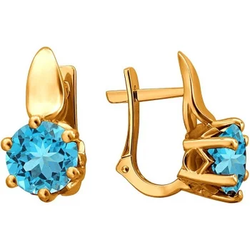 

Esthete earrings with 2 Topaz in red gold
