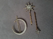 Headband Hairpin Hair-Accessories Crystal Moon-Shape Rhinestone Geometric Girls Women