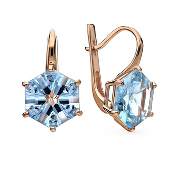 

Gold earrings with Topaz sunlight sample 585