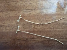 Anenjary-pendientes de plata de ley 925 con forma de estrella, aretes de cadena larga, S-E1443 completo