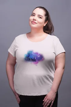 

Angemiel Wear Dreams Castle White Women Cotton Large Size T-Shirt