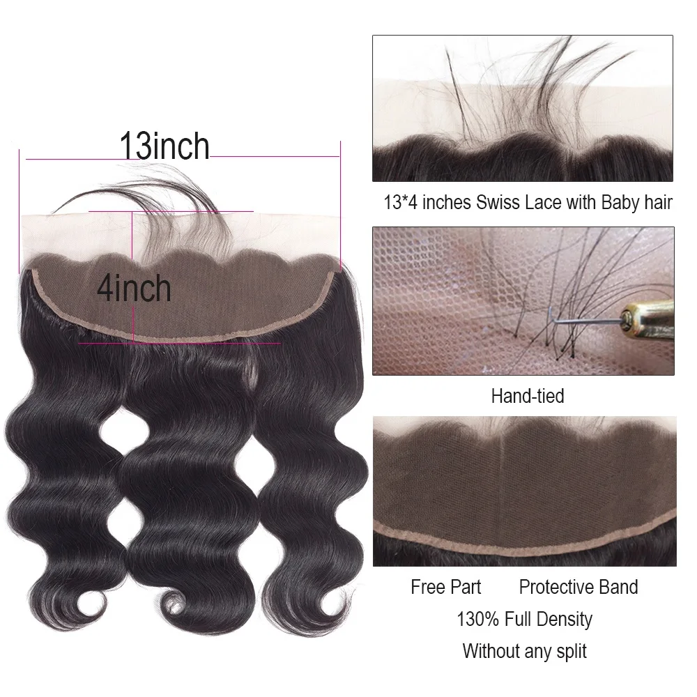  BEAUDIVA Hair Lace Frontal Closure Brazilian Hair Body Wave 13x4 Free Part Human Hair Closure With 