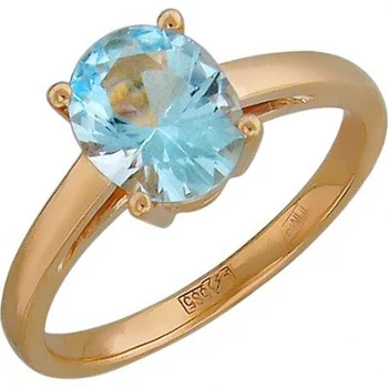 

Esthete ring with Topaz in red gold