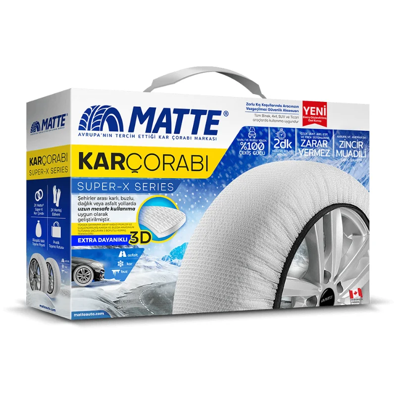 Matte Car Tire Snow Socks for Winter Super-X Series Textile Snow Chain