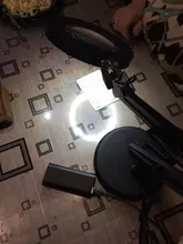 Lámpara de escritorio de lupa plegable profesional, luz LED de lectura con tres modos de atenuación, fuente de alimentación USB, 5 aumentos