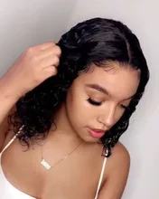 Bob Peluca de agua onda de encaje frente pelucas de cabello humano para las mujeres negras 13x4 peluca Frontal de encaje Pre arrancado brasileño de la onda profunda peluca Frontal
