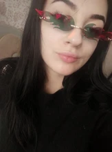 De lujo de ojo de gato gafas de sol de las mujeres Vintage de diseñador de marca sin montura fuego gafas de sol de moda lente espejo estrecha gafas UV400