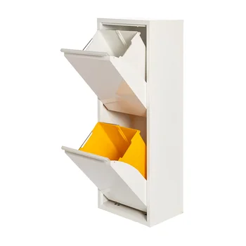 

Metal cabinet recycling 2 drawers White