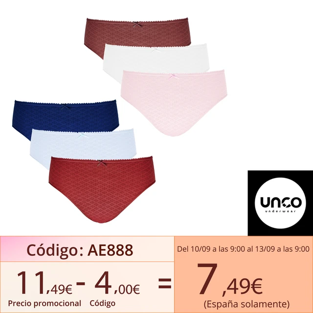 UNCO Bragas Mujer Pack de 6, Bragas Algodón Mujer de multicolores, Braguitas  Estilo Básico y Cómodo - AliExpress