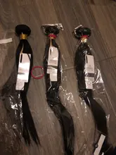 Extensiones de cabello humano liso con cierre, cabello Remy brasileño tejido, 3, 4 mechones, 30, 32, 34 y 36 pulgadas