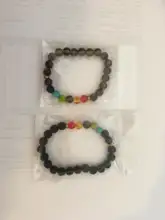 Pulsera con cuentas de piedra de Lava Natural para hombre y mujer, brazalete con cuentas de ojo de tigre de 7 Chakras, joyería de moda para Yoga