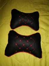 Almohada de cuello para coche, reposacabezas de cuero genuino, diseño de protección de seguridad, soporte de descanso, color negro, accesorios de seguridad para automóviles, Uds.
