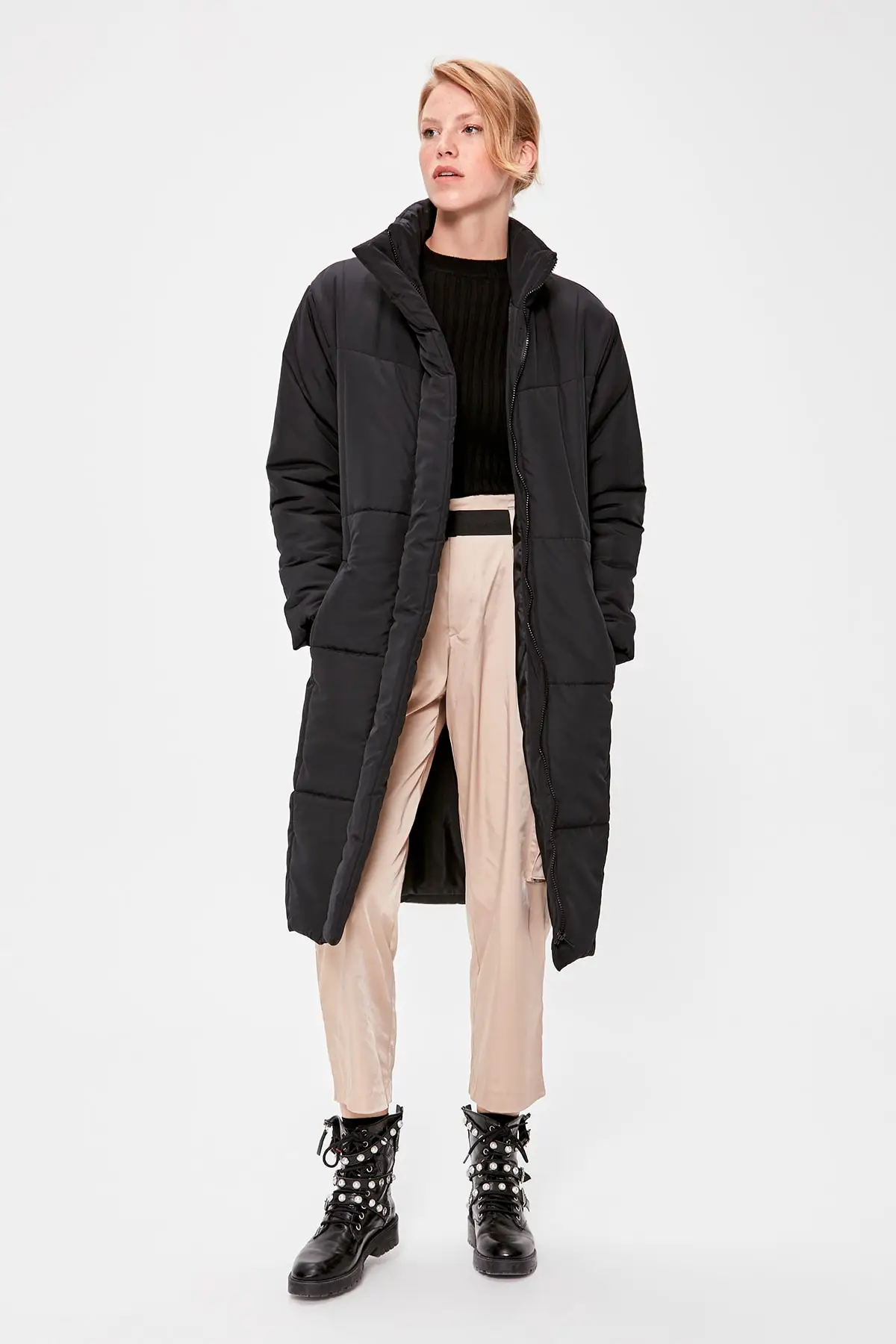 

Trendyol Black Inflatable Zipper It Should Cover LONG coats TWOAW20MO0015